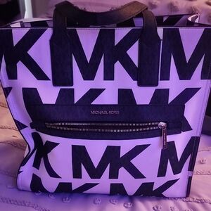 Michael Kors Black and White Logo Tote